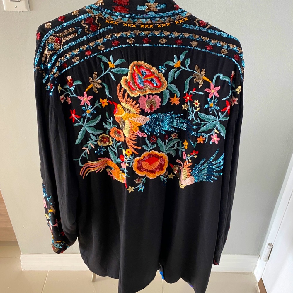 Johnny Was embroidered sequin kimono